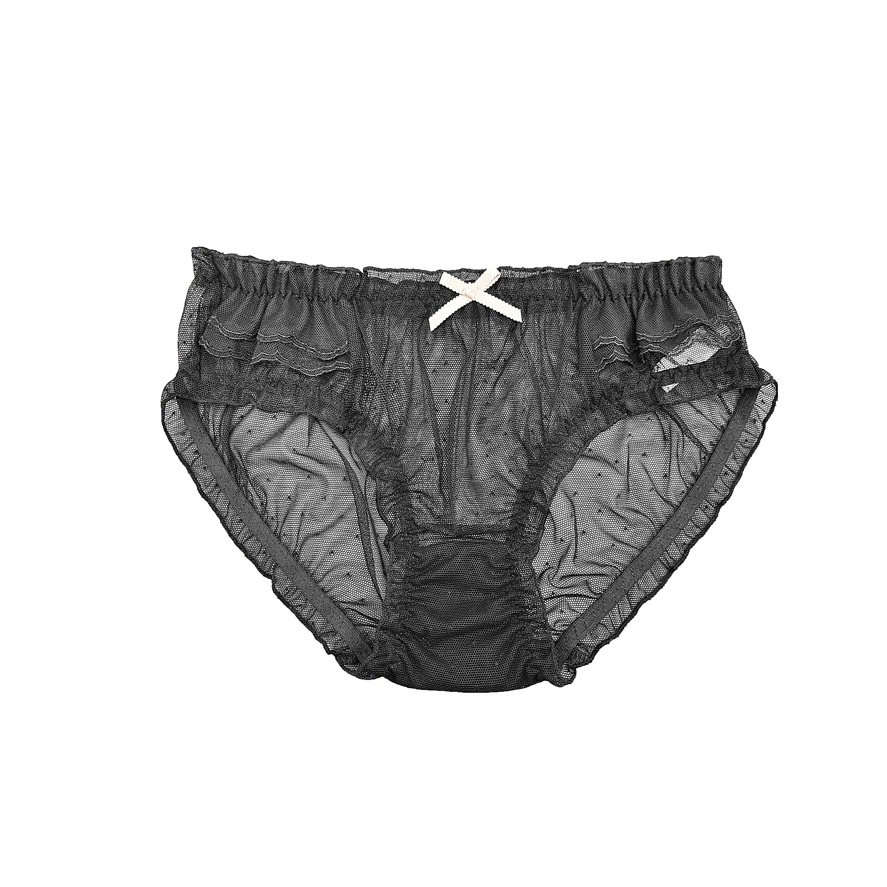 Women Comfortable Summer Briefs Lovely Bow Lace Underwear for Ladies Soft 3 Packs